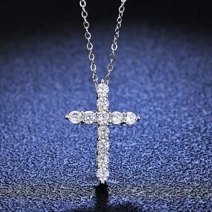 Elegant Silver Cross Pendant Necklace